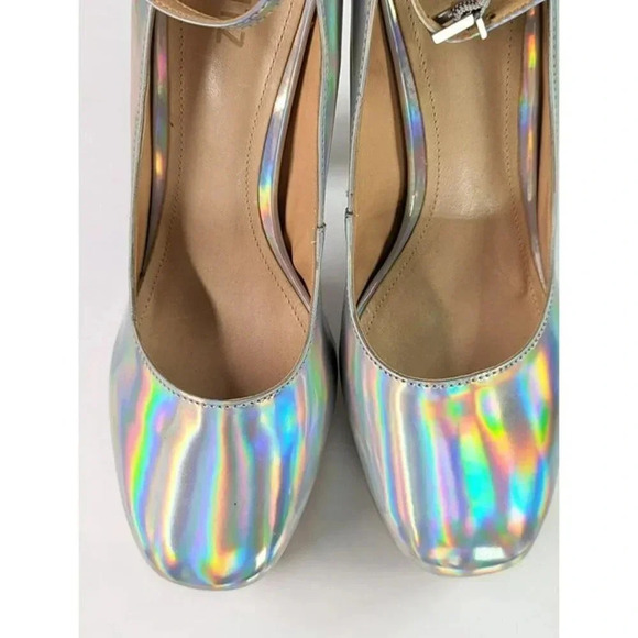 Schutz Renee Women's Ankle Strap Platform Pump Hologram Size 9 B (MSRP $158) - Picture 5 of 11